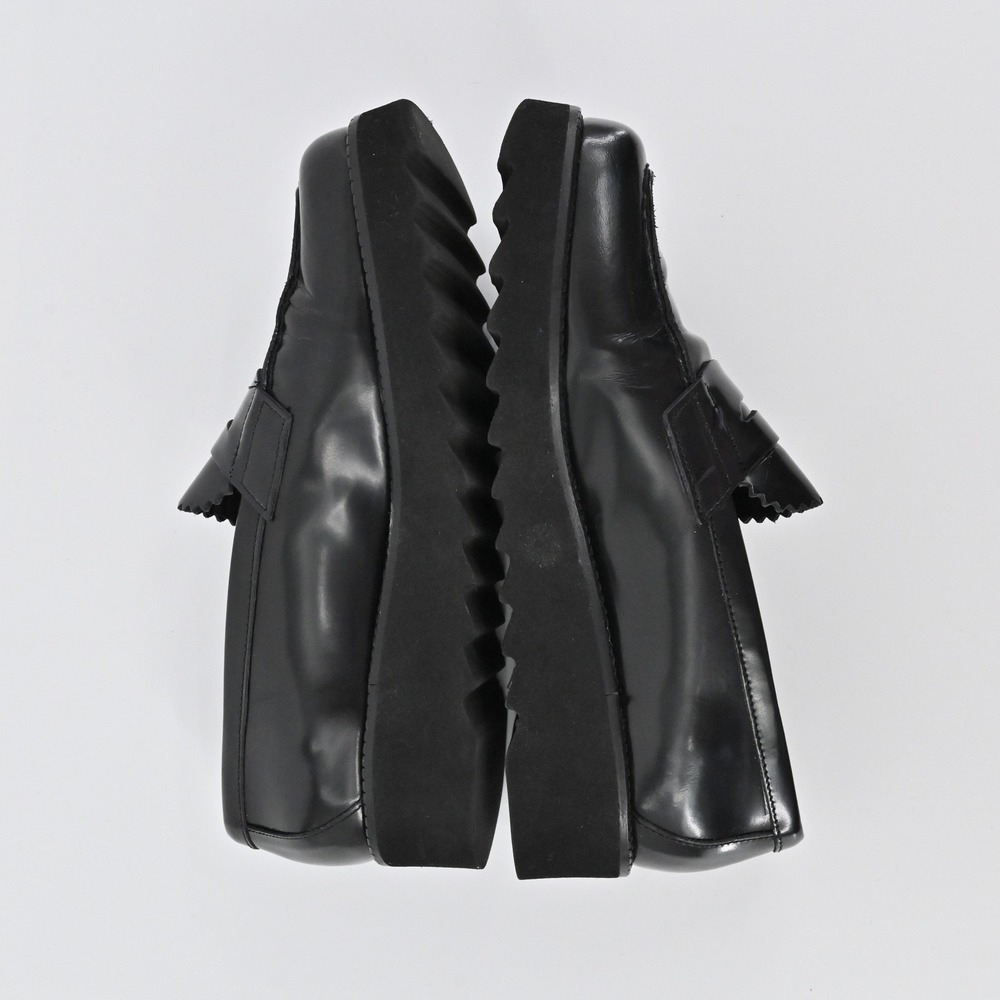 Donald J Pliner Platform Penny Loafers Womens Size 6.5 Black Leather Lug Sole‎ - Picture 9 of 10